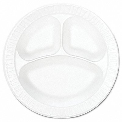 DART DCC10CPWCR Foam Plate 3Comprtmnt 10-1/4 Whte PK500