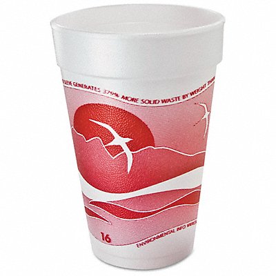 DART 16J16H Disp Hot/Cold Cup 16 oz White/Red PK1000