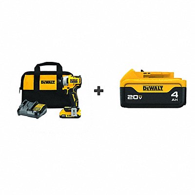DEWALT DCF809D1DCB204 DEWALT 20V MAX ATOMIC IMPACT DRIVER 2AH