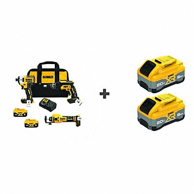 DEWALT DCK303P2DCB21082 DEWALT 20V 3-Kit BONUS BATTERY 2PK