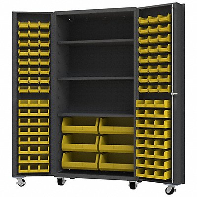 DURHAM MFG DCM36BDLP1023S95 Heavy Duty Mobile Bin Cabinet Yellow