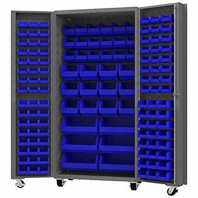 DURHAM MFG DCM36BDLP1325295 Heavy Duty Mobile Bin Cabinet Blue