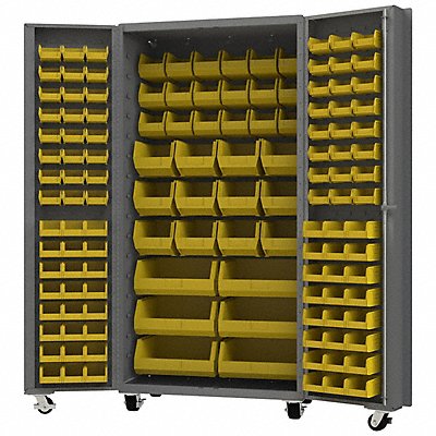DURHAM MFG DCM36BDLP13295 Heavy Duty Mobile Bin Cabinet Yellow