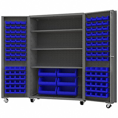 DURHAM MFG DCM48BDLP1263S5295 Heavy Duty Mobile Bin Cabinet Blue