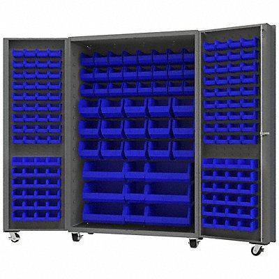 DURHAM MFG DCM48BDLP1685295 Heavy Duty Mobile Bin Cabinet Blue