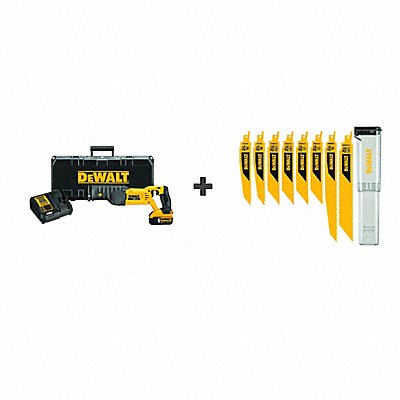 DEWALT DCS380P1DWAR8SETCS Cordless Recip Saw Kit 3000 SPM 20VDC