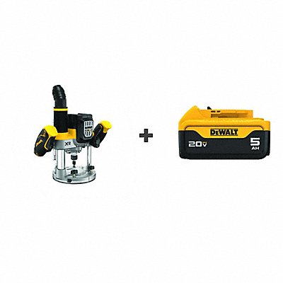 DEWALT DCW620BDCB205 Cordless Compact Router 20 V 2.2 hp
