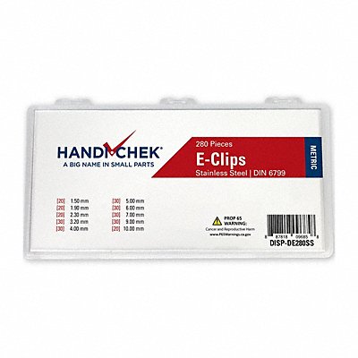 GRAINGER DISPDE280SS E-Clip Assortment EA1