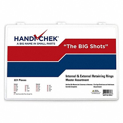 GRAINGER DISPHOSH221 Ret Ring Ext/Int Assortment EA1