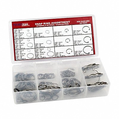 GRAINGER DISPSHHO150SS Ret Ring Ext/Int Assortment EA1