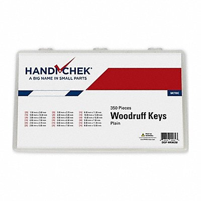 GRAINGER DISPWKM350 Metric Woodruff Key Assortment EA1