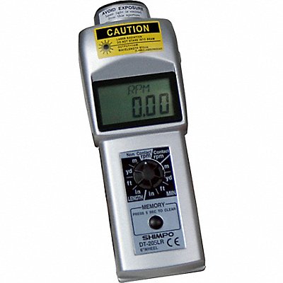 SHIMPO DT205LR Tachometer +/-0.006% RPM Acc LCD