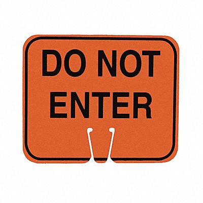 GRAINGER 03550DNE Traffic Cone Sign 12-1/2 L ABS Plastic