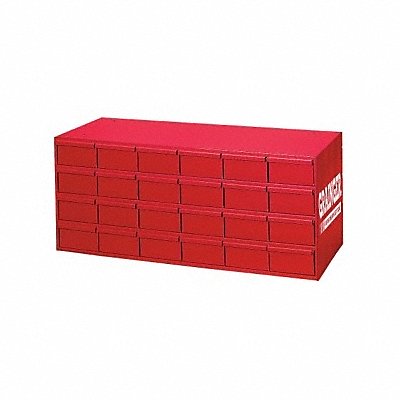 DURHAM MFG 00717S1157 Bin Cab 24RedDrwr Grey 14 1/2 H RedDrwr
