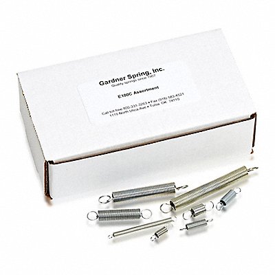 GRAINGER 3HPU5 Spring Assort Extension Stl 100 Pieces