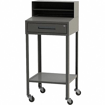 GREENE MANUFACTURING INC. ECB132DP Mobile Shop Desk Grey 52 Overall Height