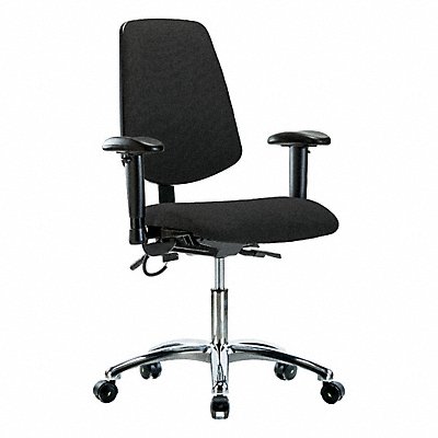 GRAINGER BRESDFDHCHMBCRT1A1ECESDBLK Fabric ESD Chair Desk Height Medium Bk T AA Cstrs Blk