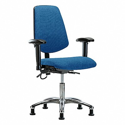 GRAINGER BRESDFDHCHMBCRT1A1EGESDBLU Fabric ESD Chair Desk Height Medium Bk Tilt AA Stat Blu