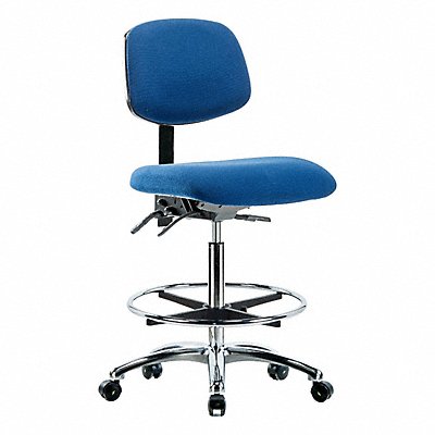 GRAINGER BRESDFHBCHCRT0A0CFECESDBLU Fabric ESD Chair High FR Cstrs Blue