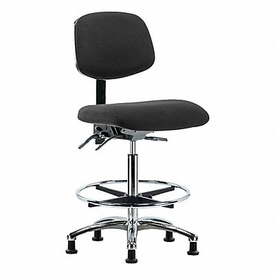 GRAINGER BRESDFHBCHCRT0A0CFEGESDBLK Fabric ESD Chair High FR Glides Blk