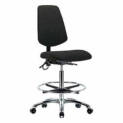 GRAINGER BRESDFHBCHMBCRT0A0CFECESDBLK Fabric ESD Chair High Bench Height FR Cstrs Blk