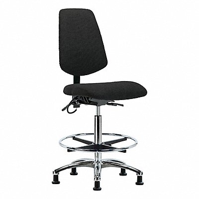 GRAINGER BRESDFHBCHMBCRT1A0CFEGESDBLK Fabric ESD Chair High Bench Height Tilt FR Stat Blk