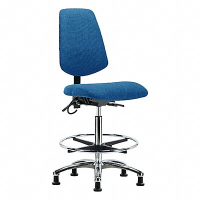 GRAINGER BRESDFHBCHMBCRT1A0CFEGESDBLU Fabric ESD Chair High Bench Height Tilt FR Stat Blue