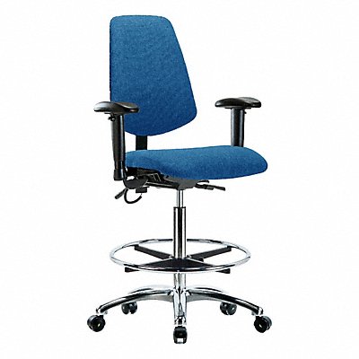 GRAINGER BRESDFHBCHMBCRT1A1CFECESDBLU Fabric ESD Chair High Bench Height T AA FR Cstrs Blu