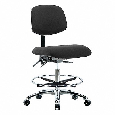 GRAINGER BRESDFMBCHCRT0A0CFECESDBLK Fabric ESD Chair Med FR Castors Blk