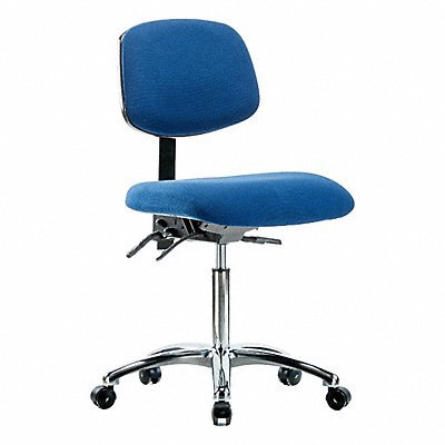 GRAINGER BRESDFMBCHCRT0A0NFECESDBLU Fabric ESD Chair Med Castors Blue