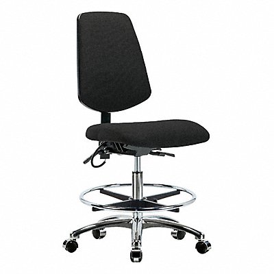GRAINGER BRESDFMBCHMBCRT0A0CFECESDBLK Fabric ESD Chair Medium Bench Height FR Cstrs Blk
