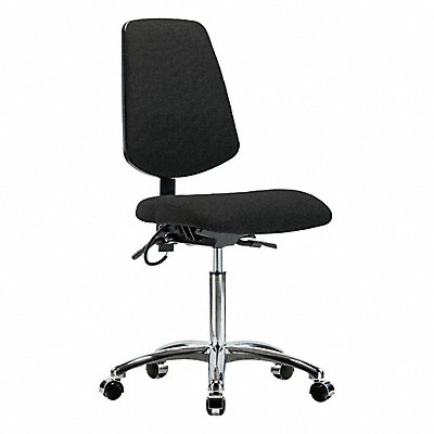 GRAINGER BRESDFMBCHMBCRT0A0NFECESDBLK Fabric ESD Chair Medium Bench Height Cstrs Blk