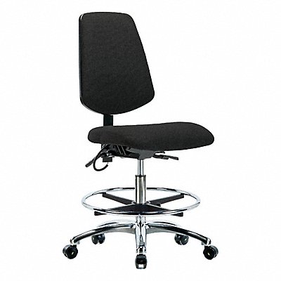 GRAINGER BRESDFMBCHMBCRT1A0CFECESDBLK Fabric ESD Chair Medium Bench Height T FR Cstrs Blk