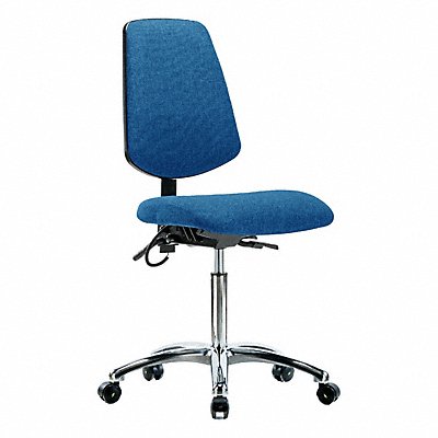 GRAINGER BRESDFMBCHMBCRT1A0NFECESDBLU Fabric ESD Chair Medium Bench Height Tilt Cstrs Blue
