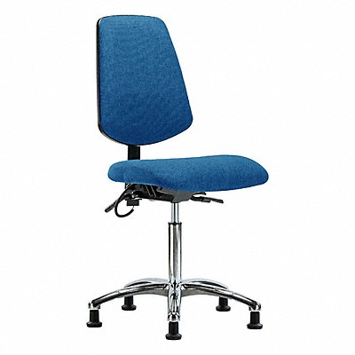 GRAINGER BRESDFMBCHMBCRT0A0NFEGESDBLU Fabric ESD Chair Medium Bench Height Glides Blue