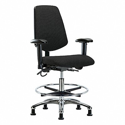 GRAINGER BRESDFMBCHMBCRT1A1CFEGESDBLK Fabric ESD Chair Medium Bench Height T AA FR Stat Blk