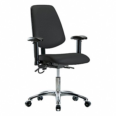 GRAINGER BRESDVDHCHMBCRT1A1ECESDBLK Vinyl ESD Desk Height Medium Back T AA Cstrs Blk