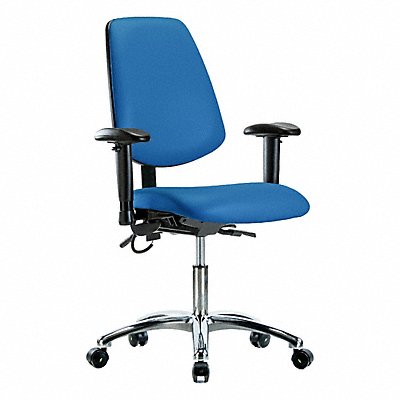 GRAINGER BRESDVDHCHMBCRT1A1ECESDBLU Vinyl ESD Desk Height Medium Back T AA Cstrs Blu