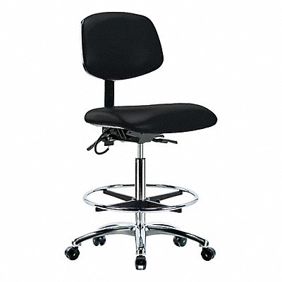 GRAINGER BRESDVHBCHCRT1A0CFECESDBLK Vinyl ESD Chr Hi Tilt FR Cstrs Blk
