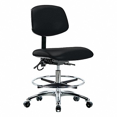 GRAINGER BRESDVMBCHCRT0A0CFECESDBLK Vinyl ESD Chair Med FR Castors Black