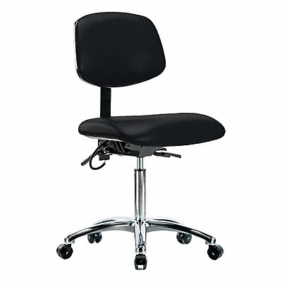 GRAINGER BRESDVMBCHCRT1A0NFECESDBLK Vinyl ESD Chair Med Tilt Castors Blk