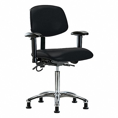 GRAINGER BRESDVMBCHCRT0A1NFEGESDBLK Vinyl ESD Chair Med Arms Glides Blk