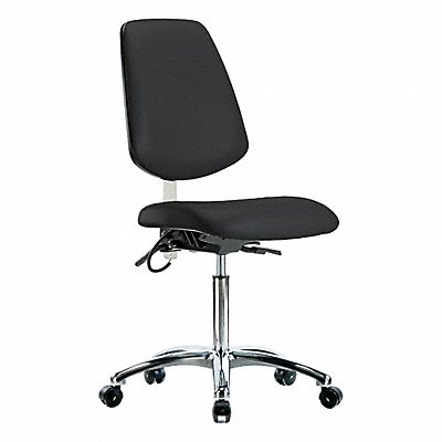 GRAINGER BRESDVMBCHMBCRT0A0NFECESDBLK Vinyl ESD Chair Medium Bench Height Cstrs Blk