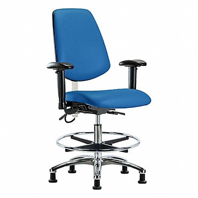 GRAINGER BRESDVMBCHMBCRT0A1CFEGESDBLU Vinyl ESD Chair Medium Bench Height AA FR Stat Blu