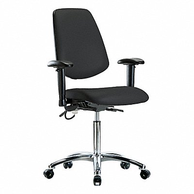 GRAINGER BRESDVMBCHMBCRT1A1NFECESDBLK Vinyl ESD Chair Medium Bench Height T AA Cstrs Blk