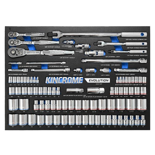 Kincrome EVA112T EVOLUTION 92 Piece Sockets & Accessories EVA Tray