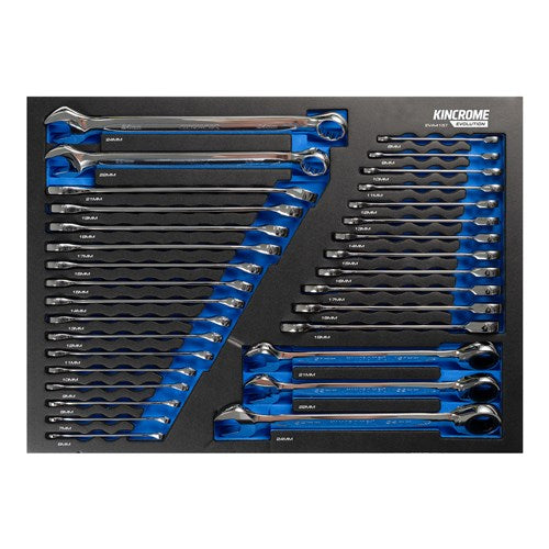 Kincrome EVA415T EVOLUTION 32 Piece Gear & Combination Spanners EVA Tray