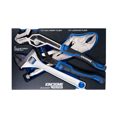 Kincrome EVA445T EVOLUTION 3 Piece Pliers & Wrench EVA Tray