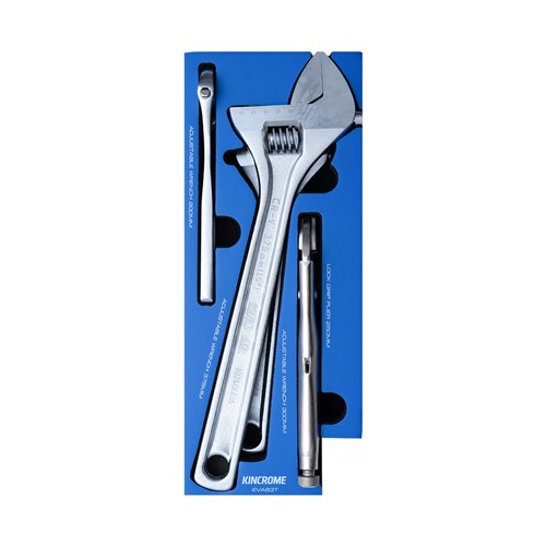 Kincrome EVA83T TRUCK BOX 4 Piece Adjustable Wrenches & Locking Pliers EVA Tray