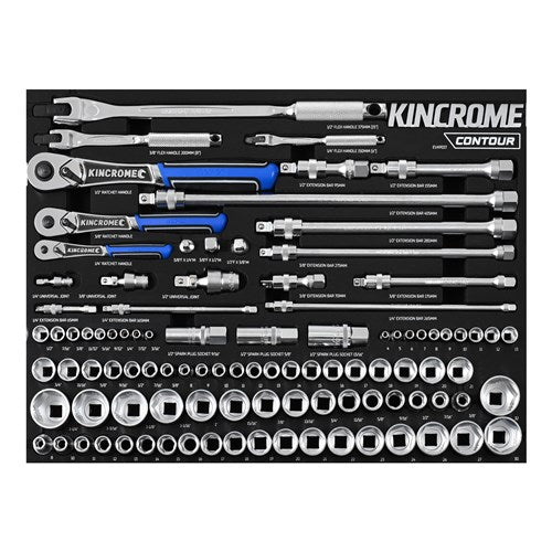 Kincrome EVA901T CONTOUR® 100 Piece LOK-ON™ Sockets & Accessories EVA Tray